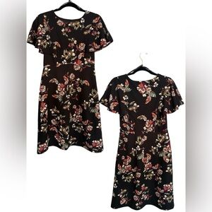 Stella & Julie Floral Midi Dress in Black
